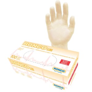 RONCO LE2 Latex Tan Examination Glove Powder Free Medium 100x10
